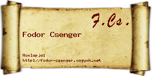 Fodor Csenger névjegykártya
